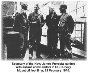 Forrestal confers with assault commanders